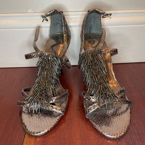 Nina Shoes - beautiful metallic beaded tassels detail